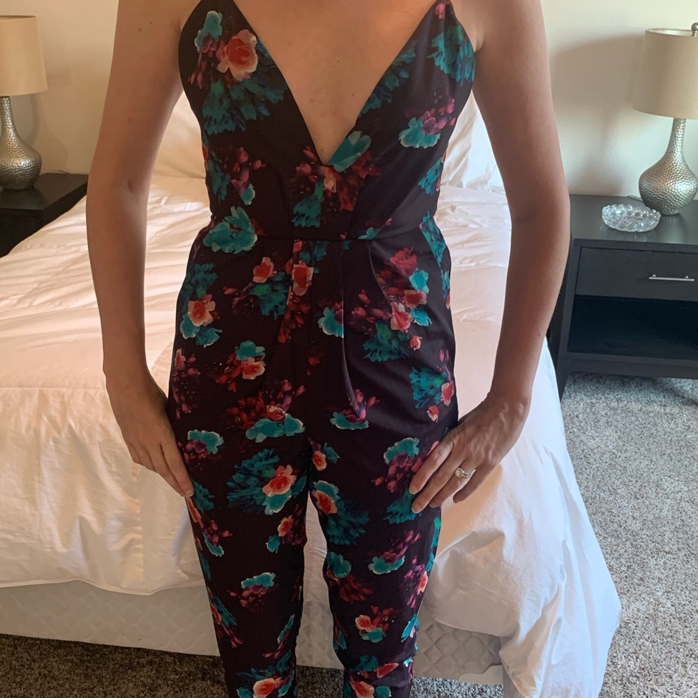 Lovers + Friends floral spaghetti strap romper